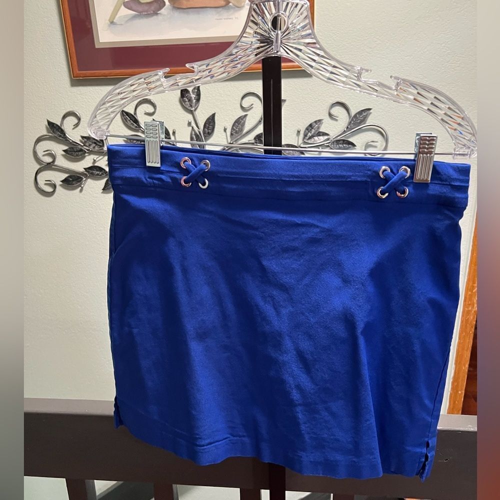 Rafaella Royal Blue Skirt with Lace-Up Accent Excellent Condition #DO181 - Picture 2 of 6